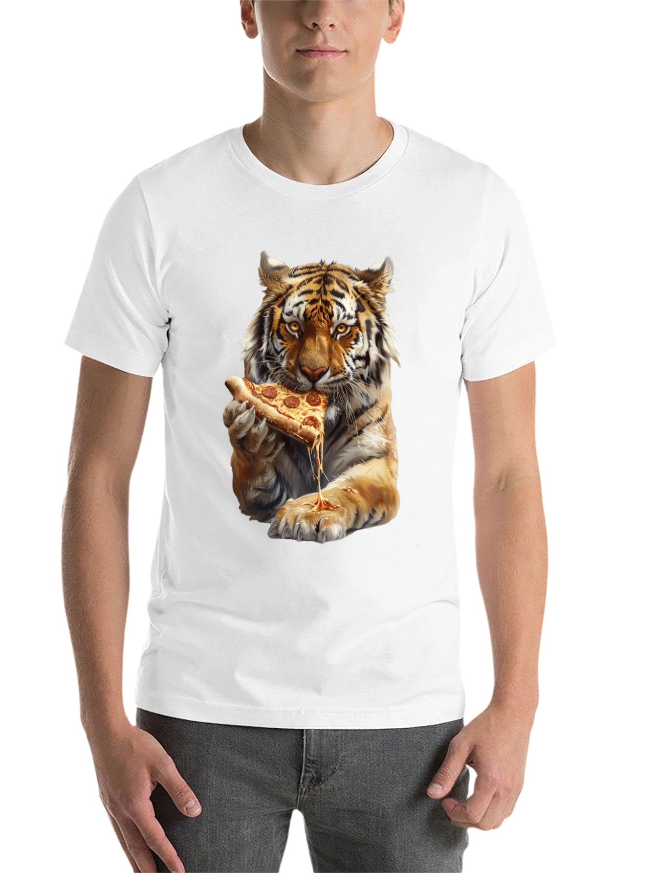 Tiger Eating Pizza Graphic Tee