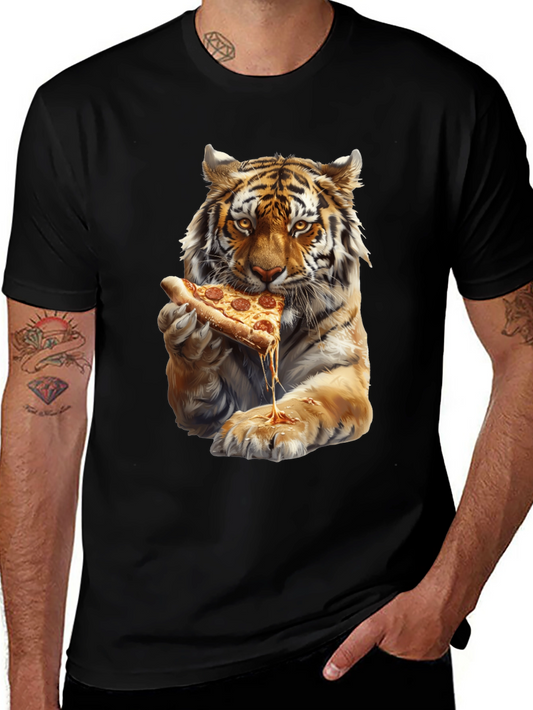 Tiger Eating Pizza Graphic Tee