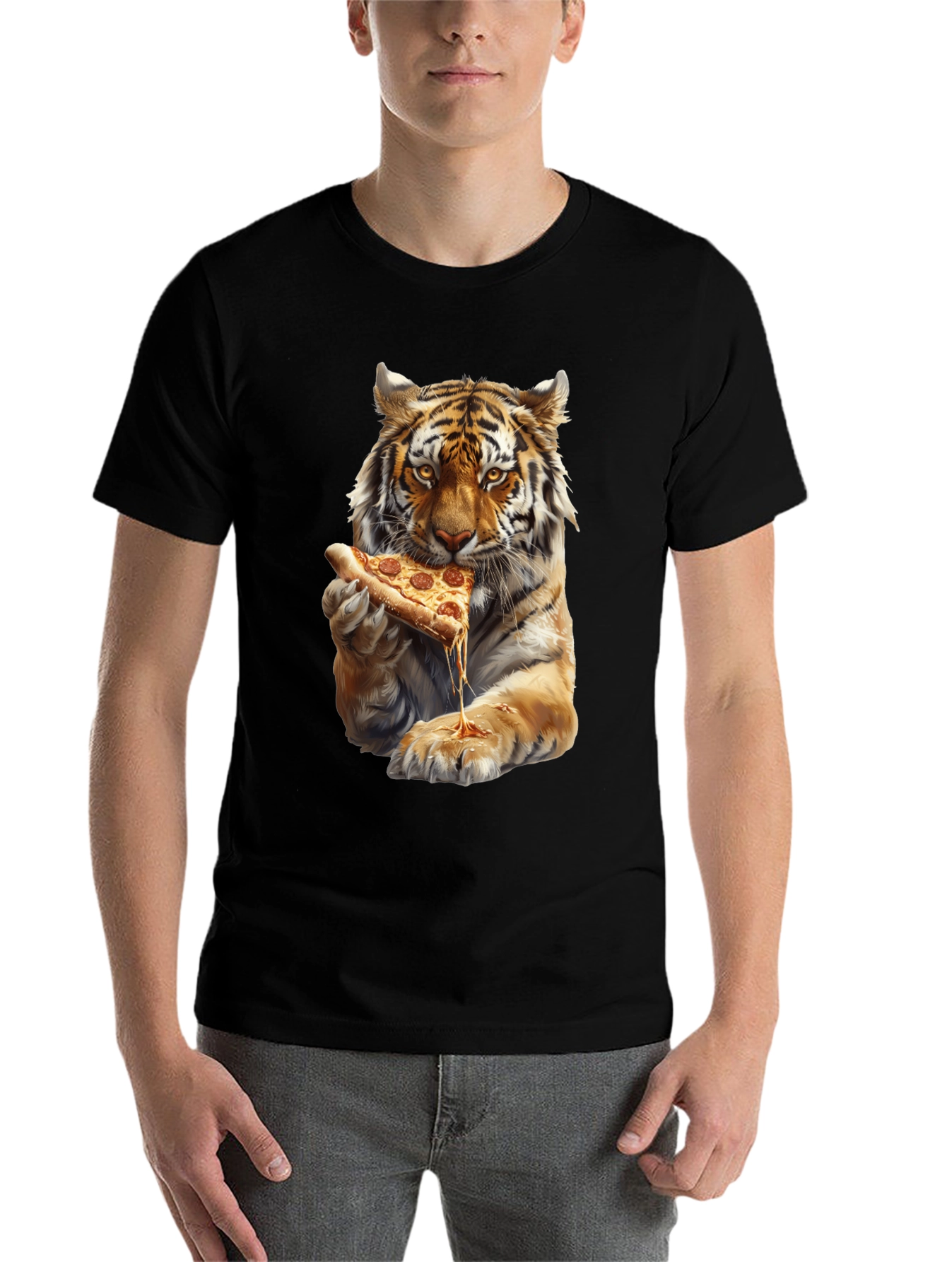 Tiger Eating Pizza Graphic Tee