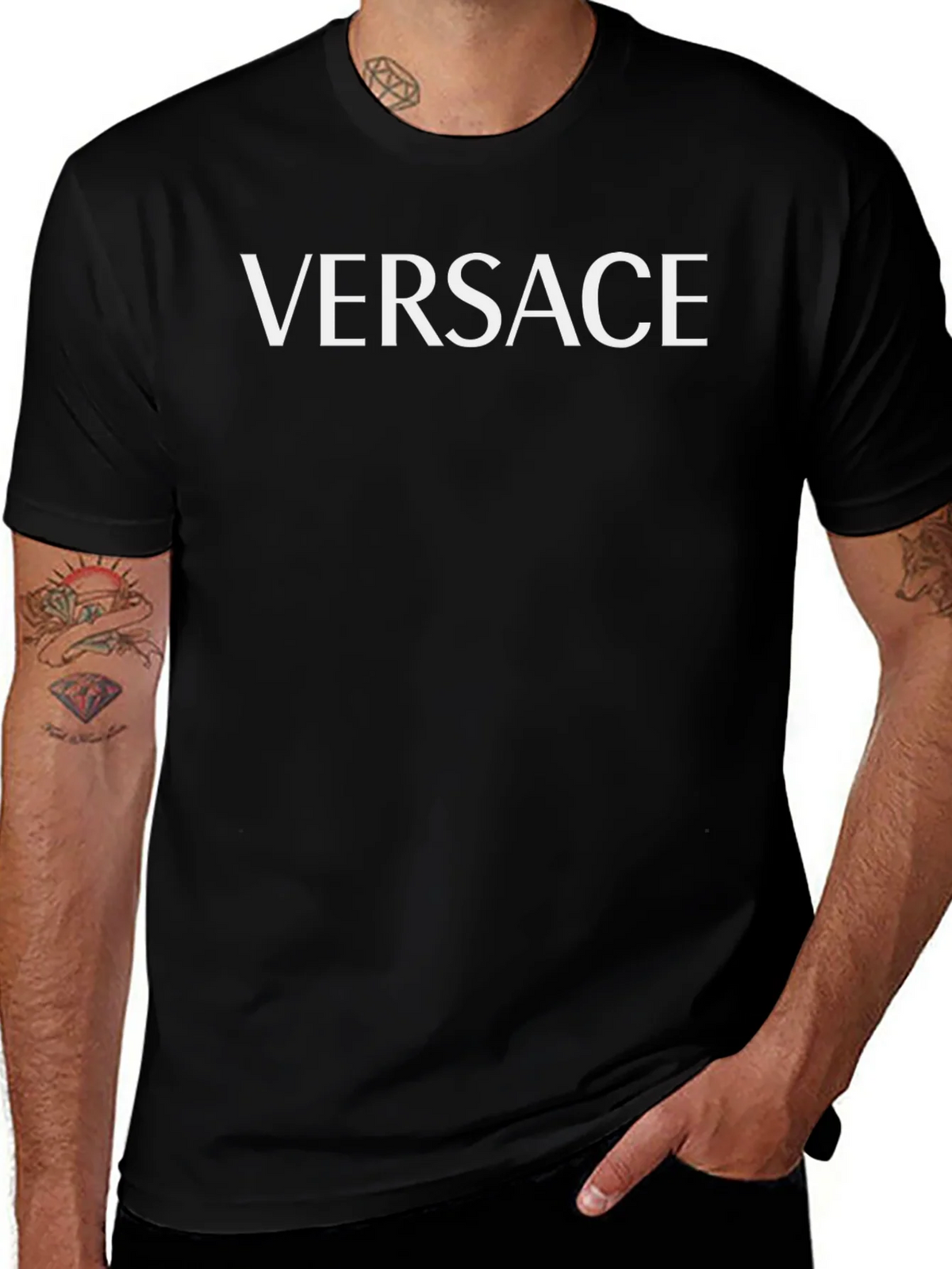 Black Versace Print Tee – Premium Style with Casual Comfort