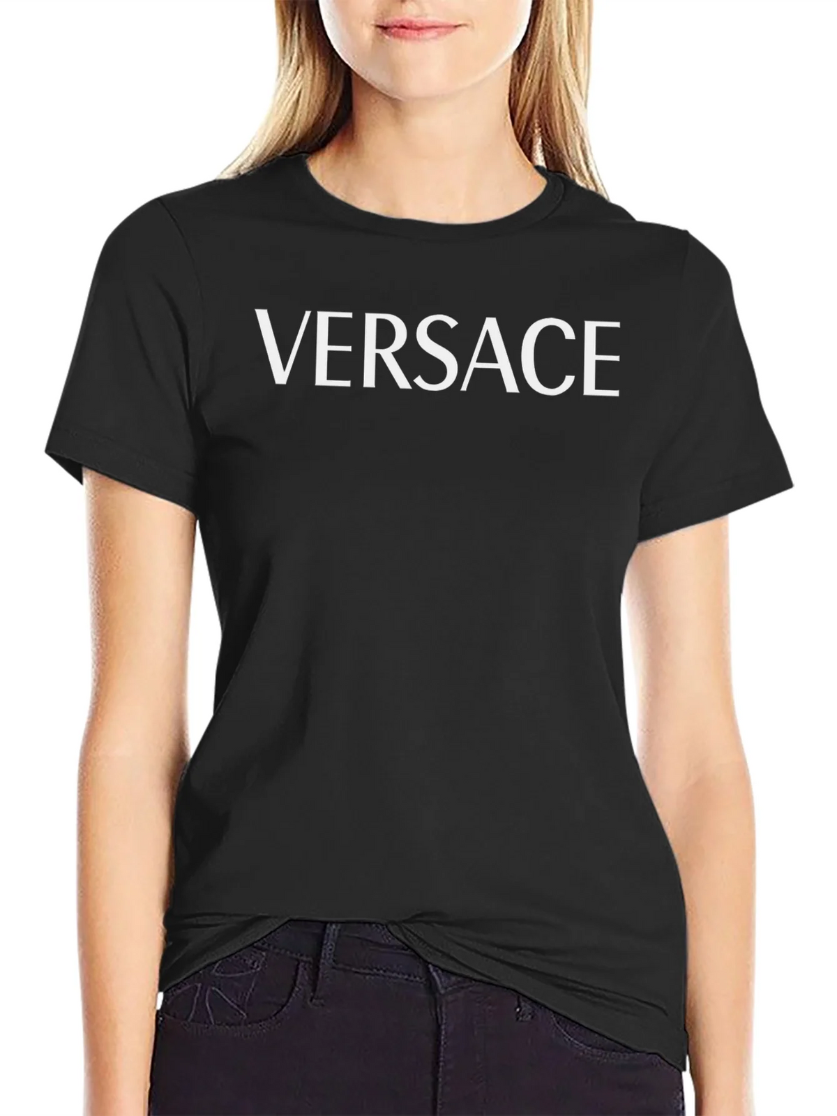 Black Versace Print Tee – Premium Style with Casual Comfort