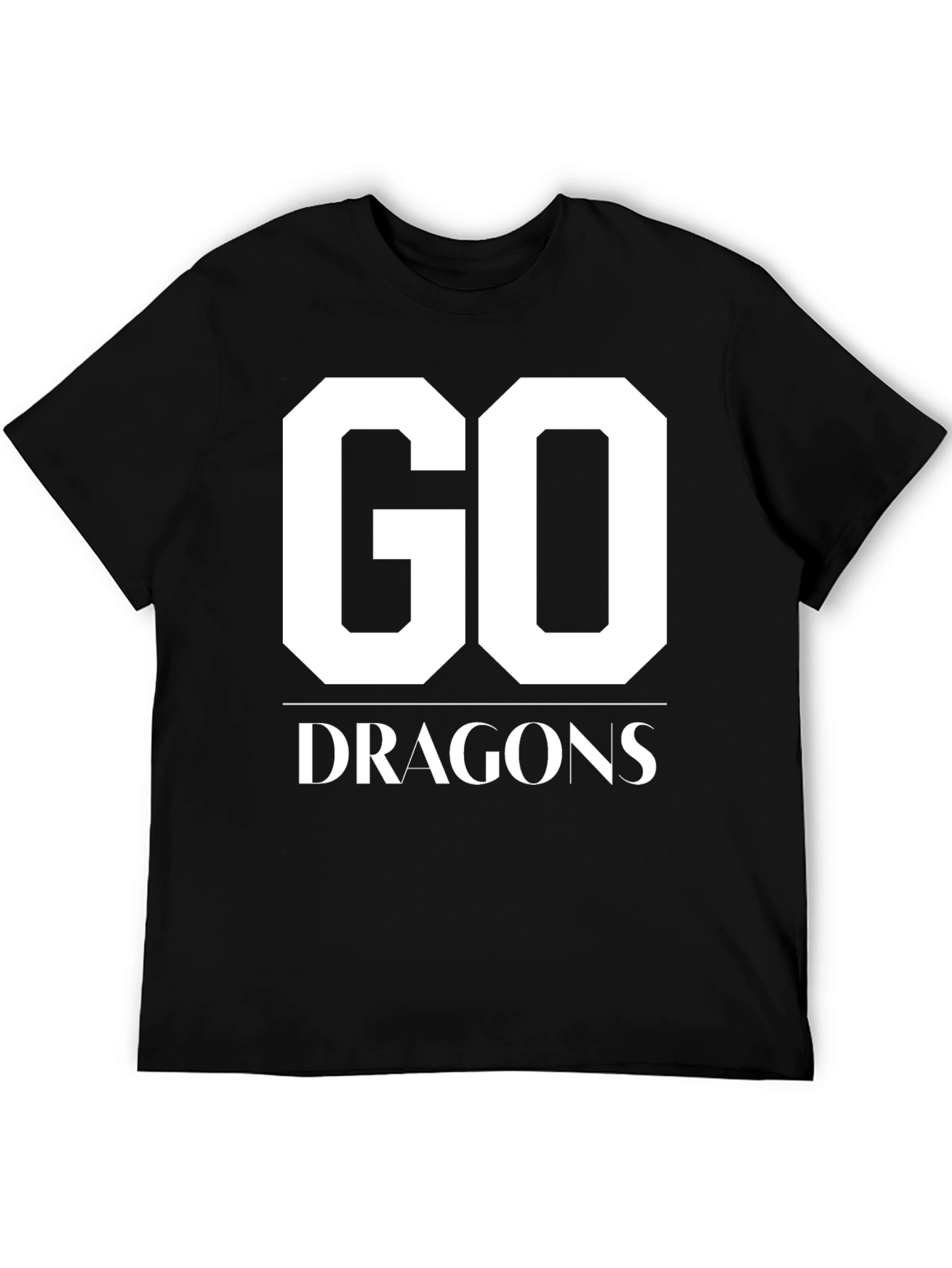 Go Dragons T-Shirt Black Cotton Graphic Tee