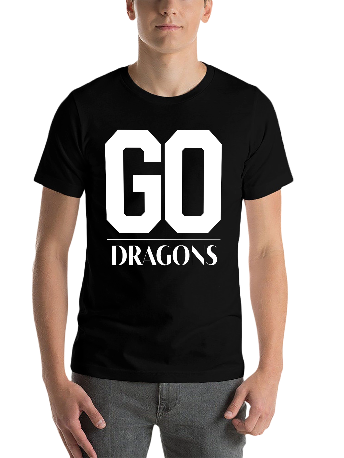 Go Dragons T-Shirt Black Cotton Graphic Tee