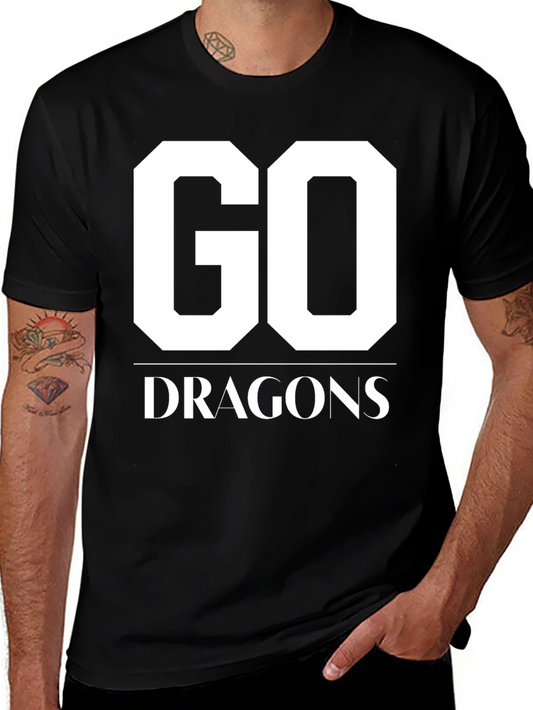 Go Dragons T-Shirt Black Cotton Graphic Tee