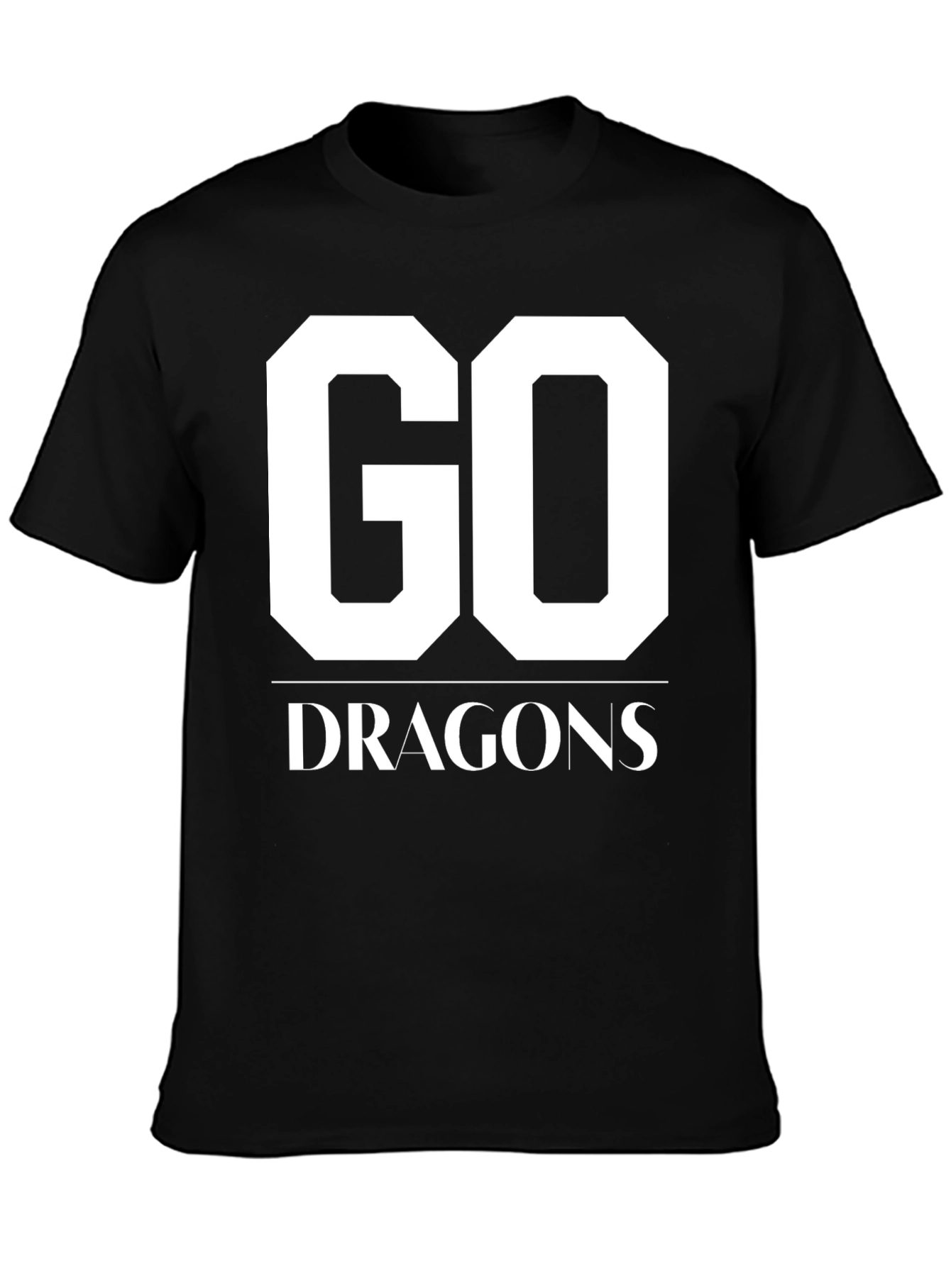 Go Dragons T-Shirt Black Cotton Graphic Tee