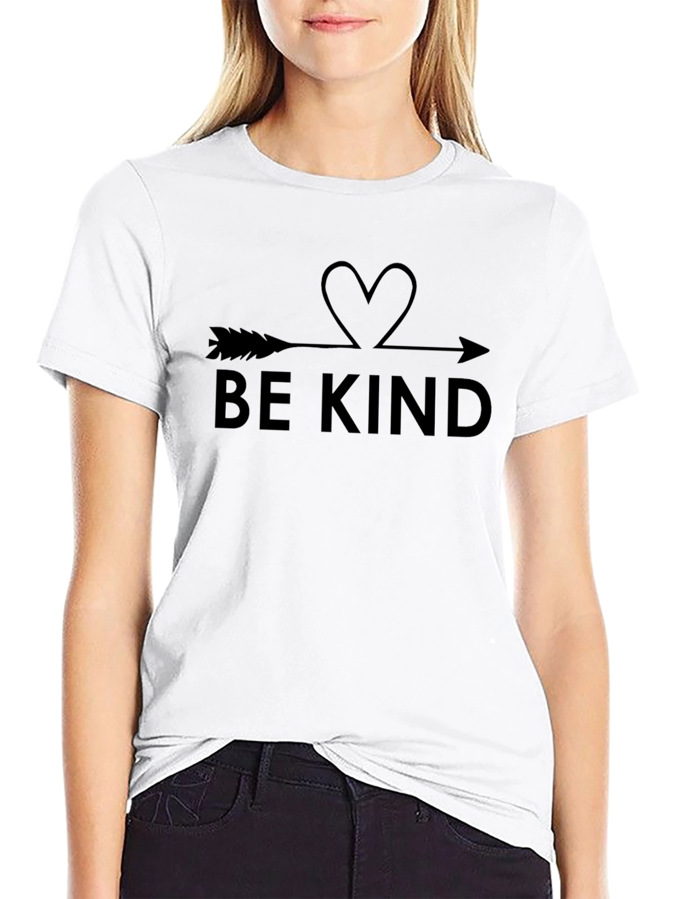 Be Kind Arrow Heart Black T-Shirt