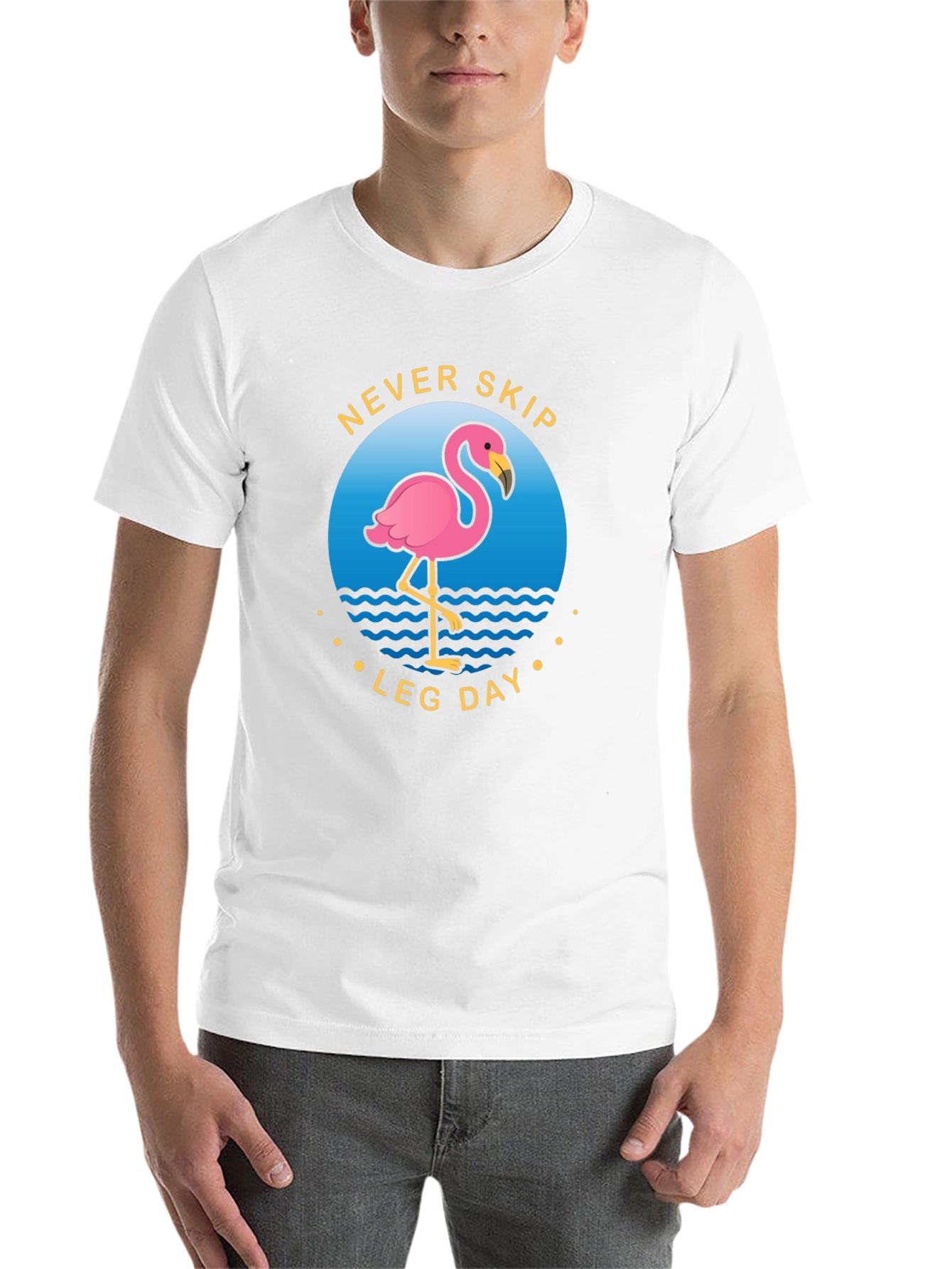 Never Skip Leg Day Flamingo Graphic Tee