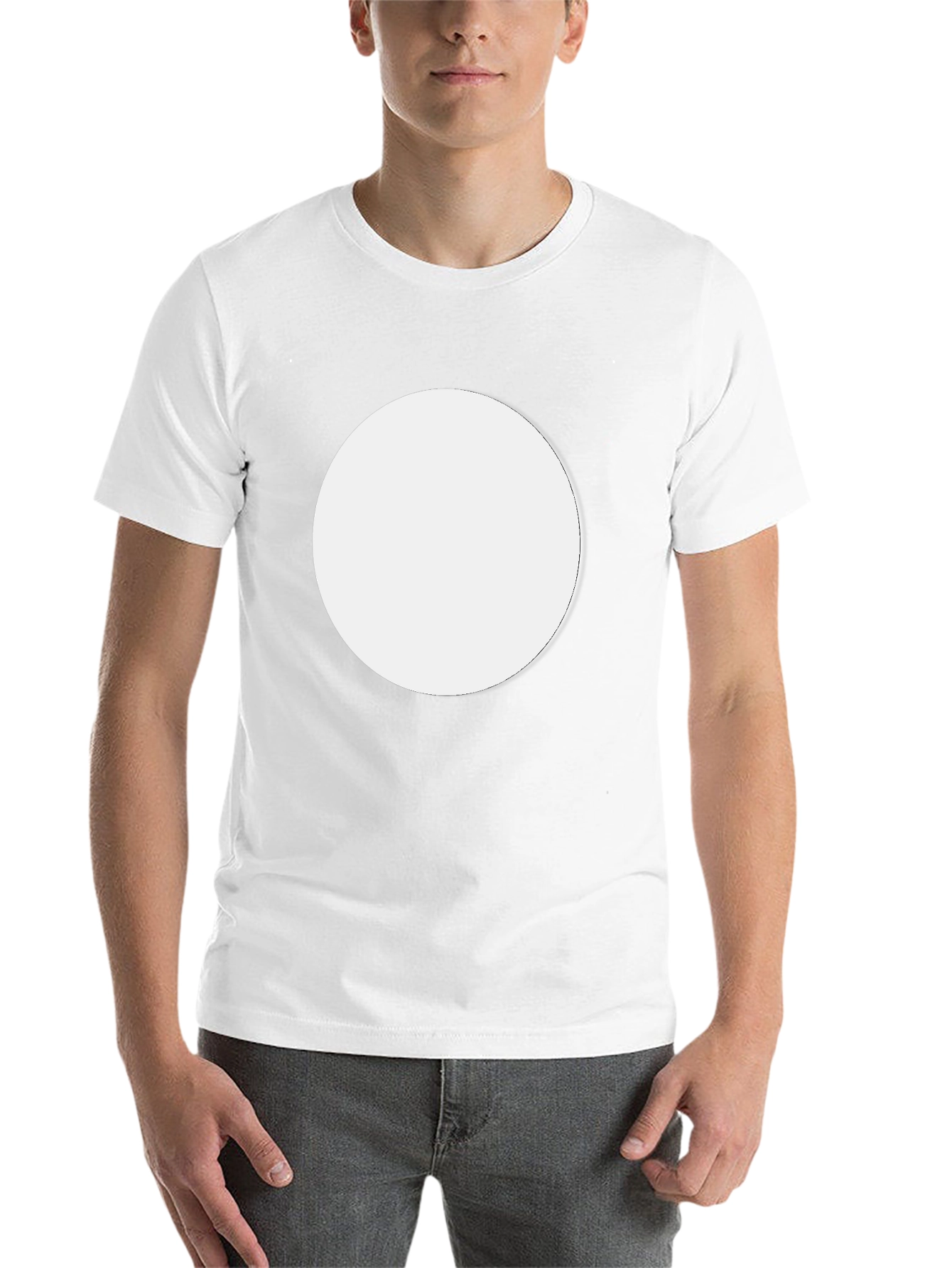 Classic Black T-Shirt with Customizable White Circle