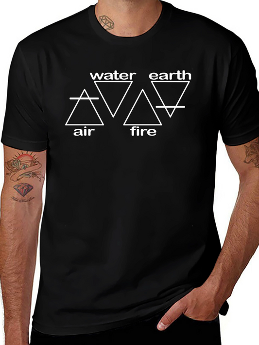 Elemental Symbol T-Shirt - Air Water Fire Earth Design