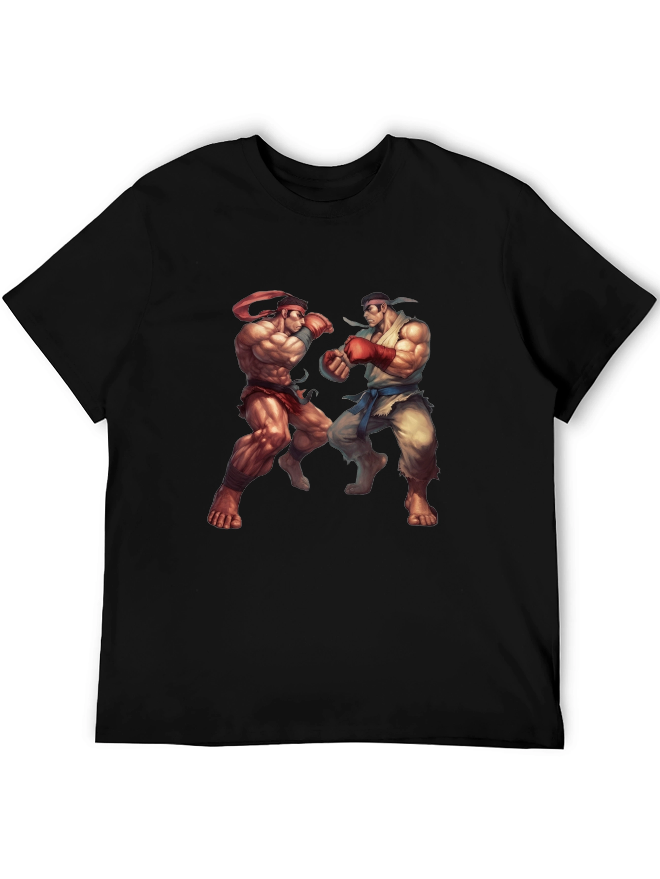 Street Fighter Graphic Tee - Black Cotton Blend