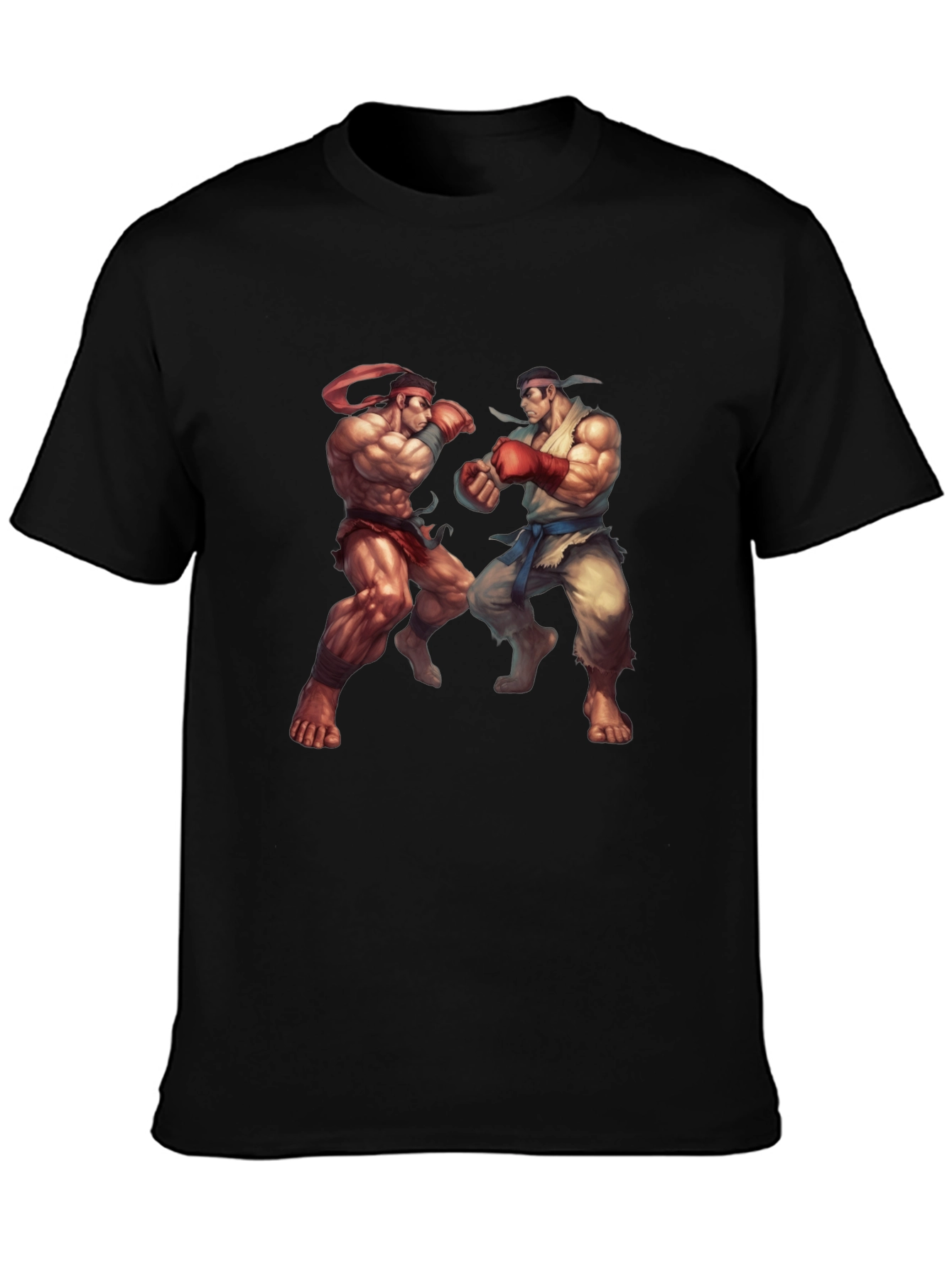 Street Fighter Graphic Tee - Black Cotton Blend