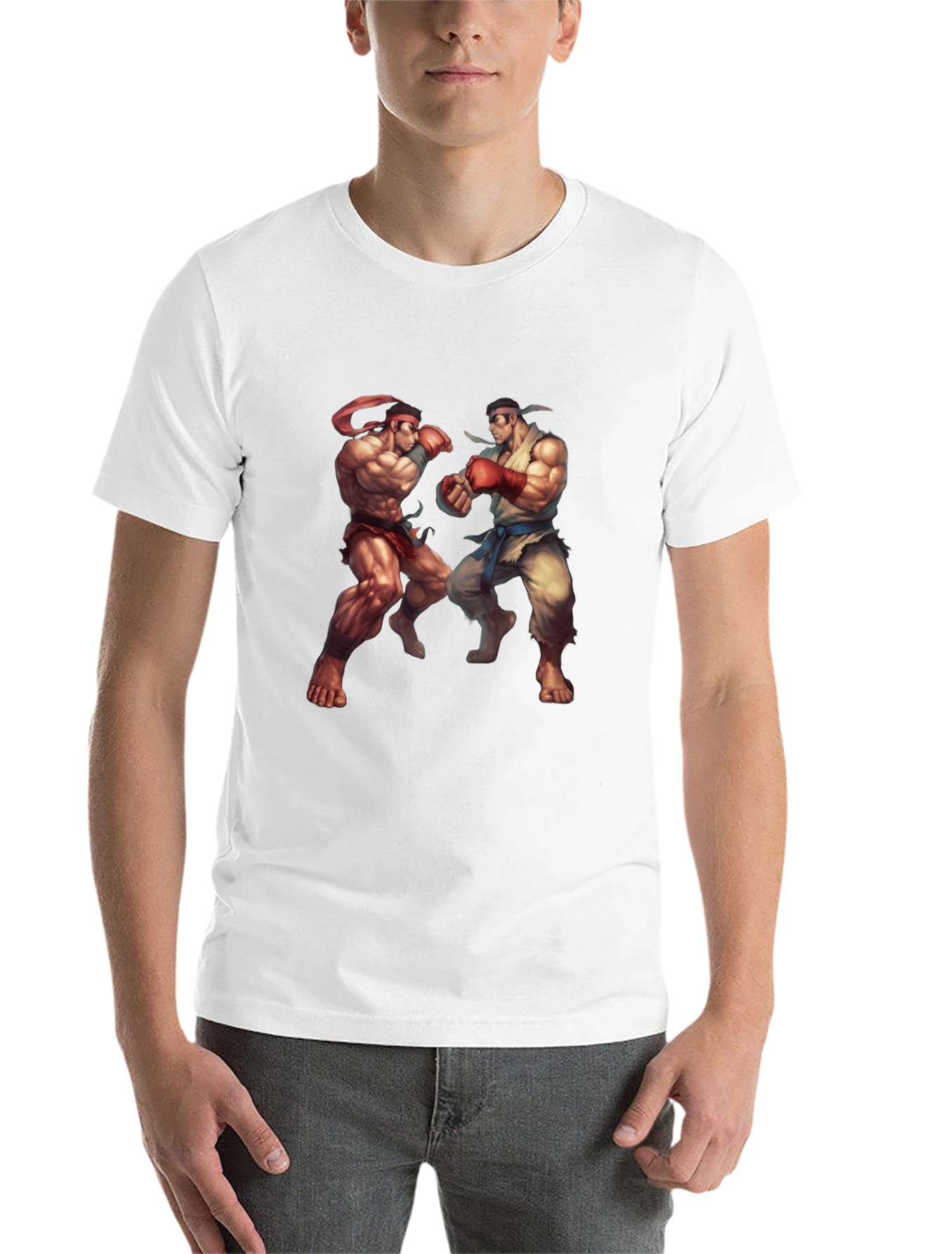 Street Fighter Graphic Tee - Black Cotton Blend