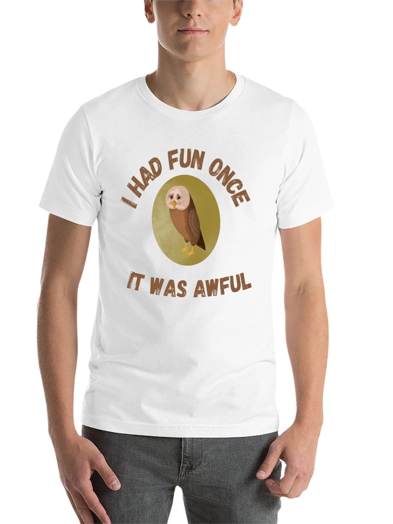 Funny Owl Graphic T-Shirt - I Had Fun Once