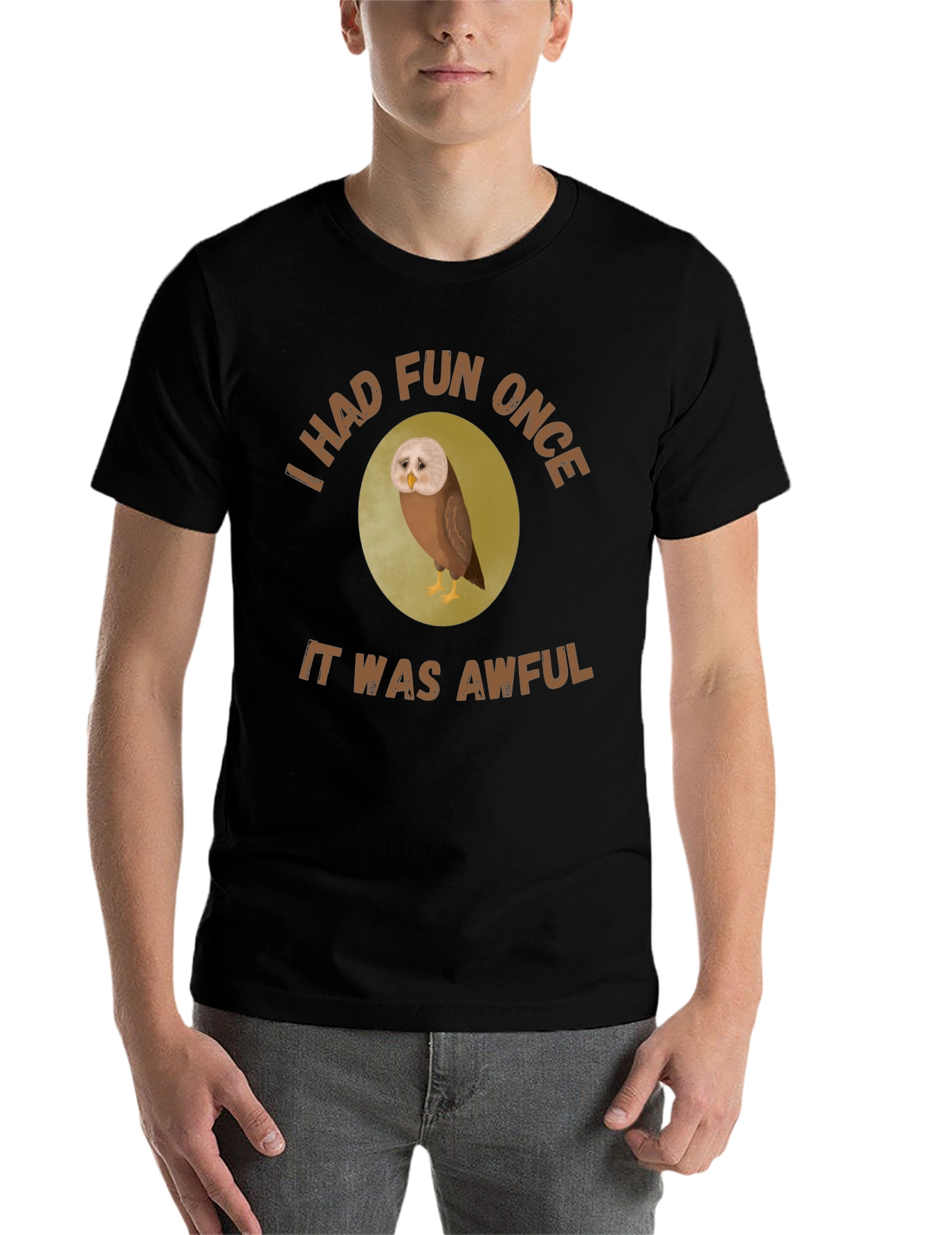Funny Owl Graphic T-Shirt - I Had Fun Once
