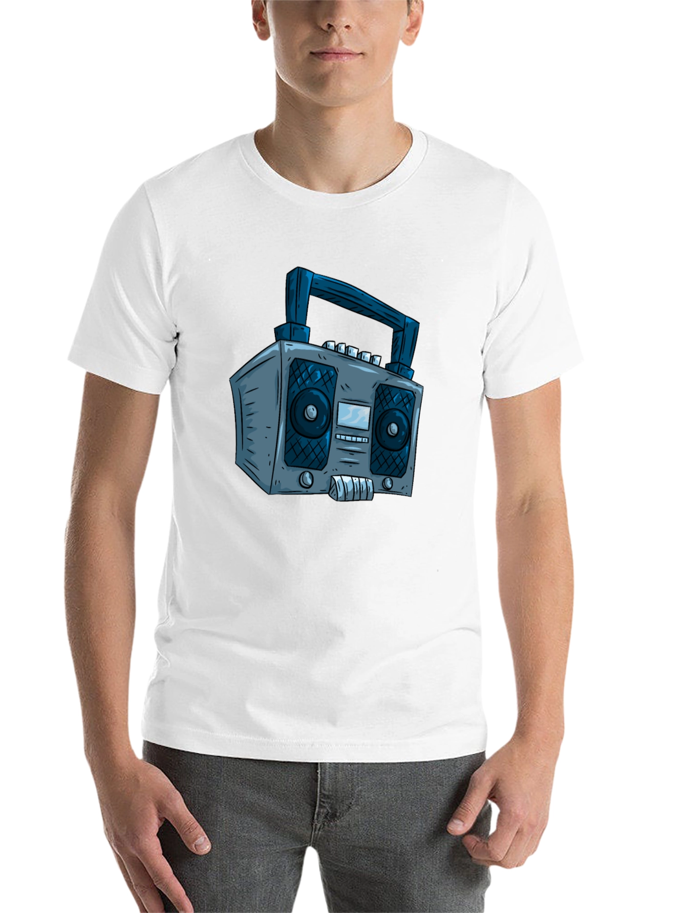 Retro Boombox Graphic Tee - Classic Cool