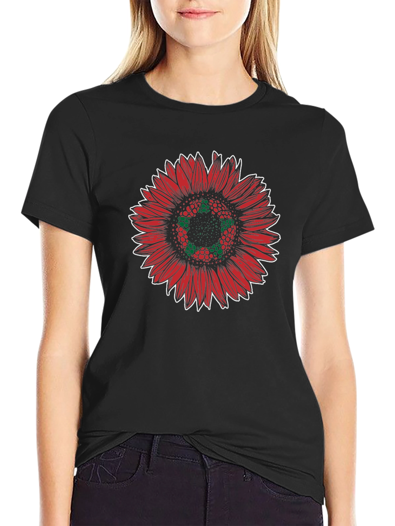 Red Sunflower Graphic Tee - Stylish Unisex T-Shirt