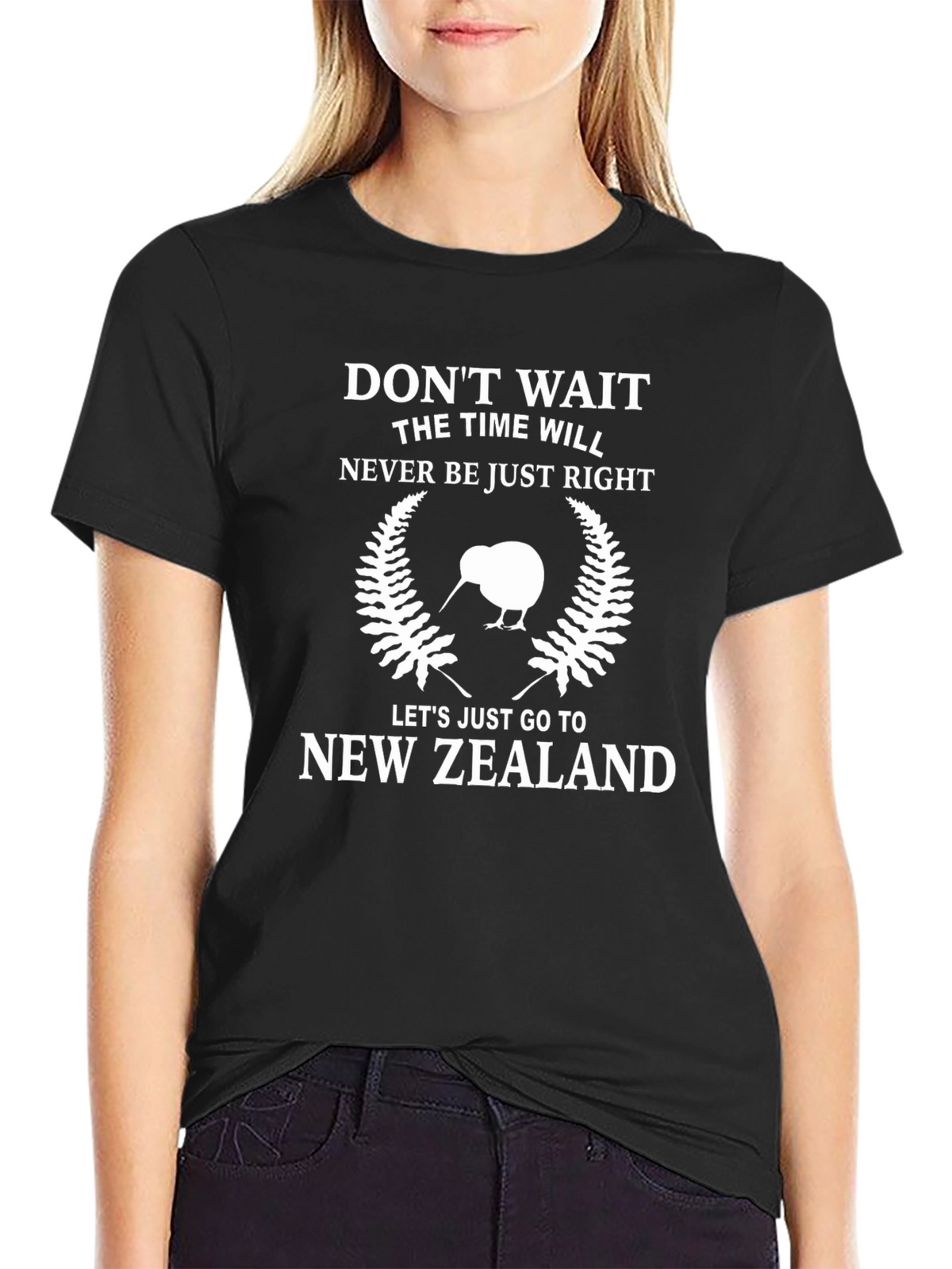 New Zealand Kiwi Bird Graphic Tee - Black