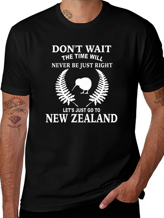 New Zealand Kiwi Bird Graphic Tee - Black