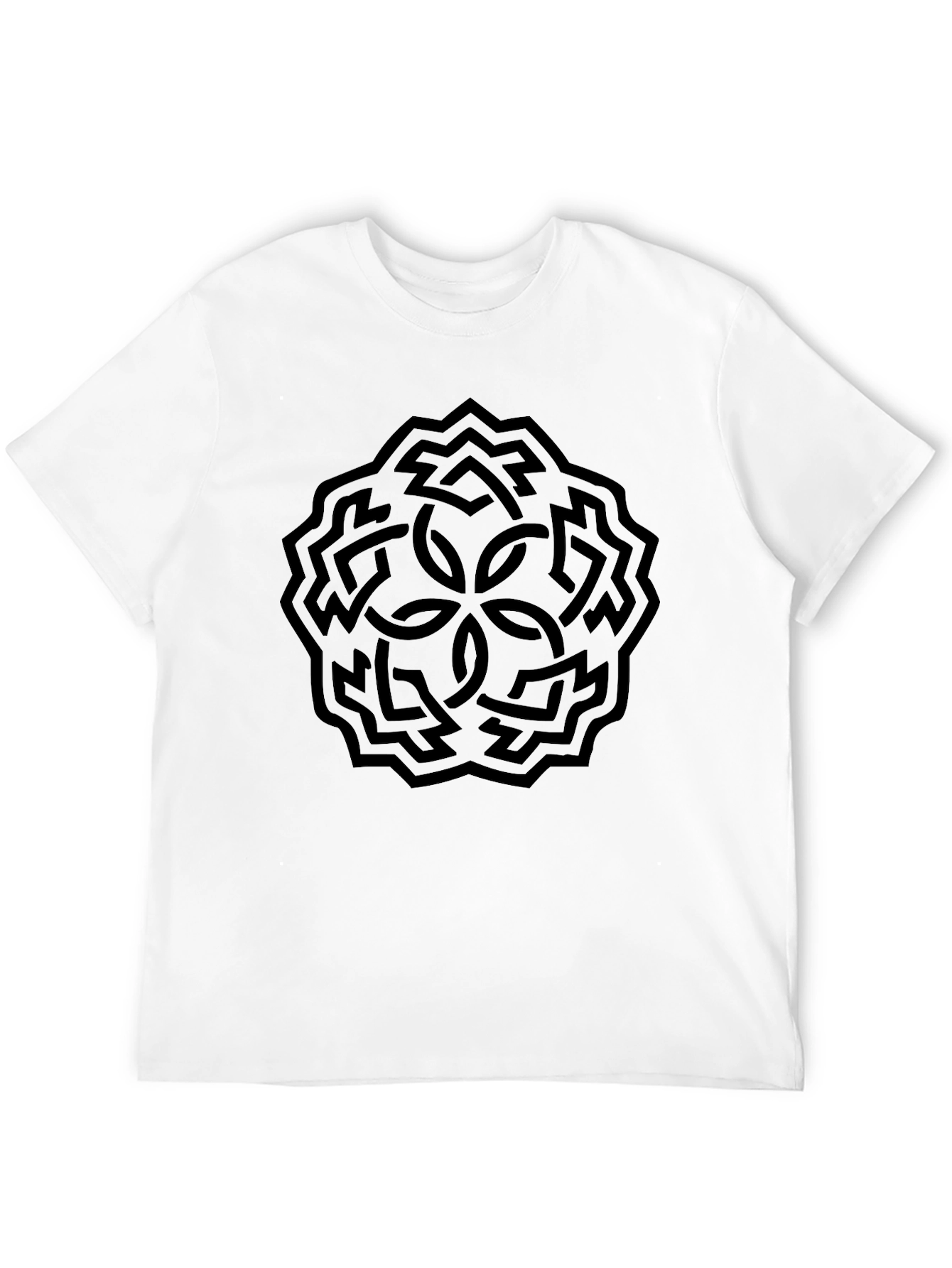 Black Celtic Knot T-Shirt: Stylish Geometric Design