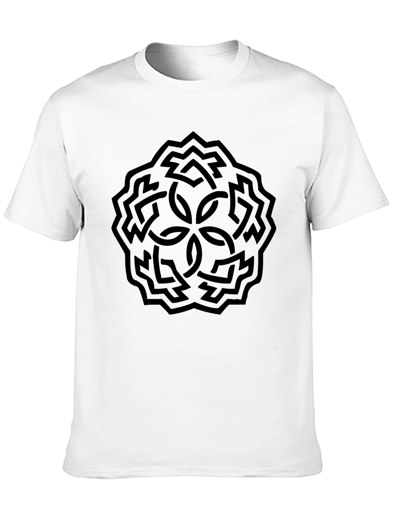 Black Celtic Knot T-Shirt: Stylish Geometric Design