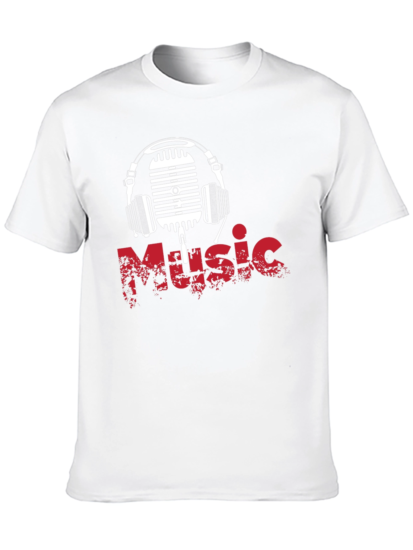 Music Vibes Tee: Retro Mic & Headphones Graphic