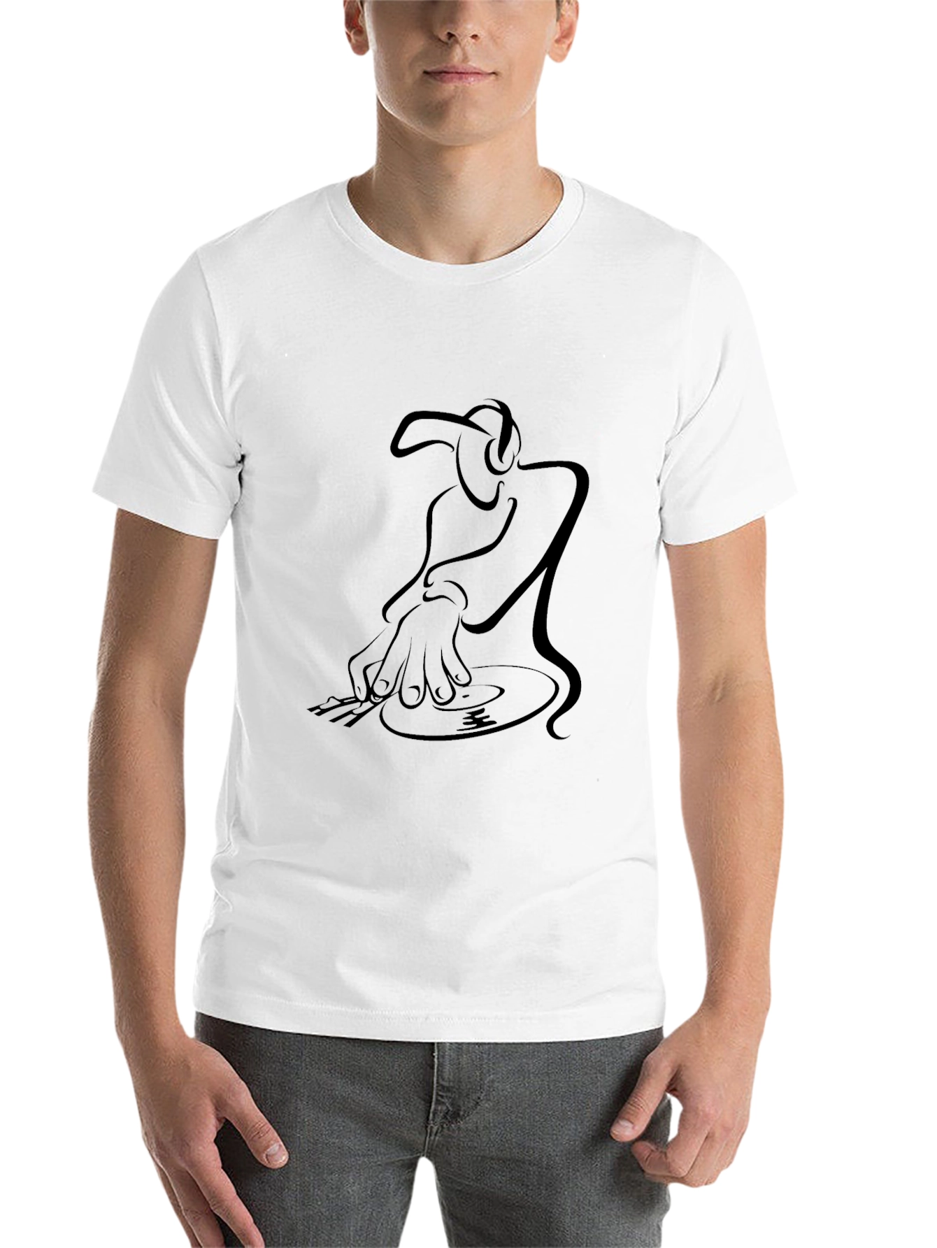 DJ Graphic Tee - Stylish Black Cotton T-Shirt
