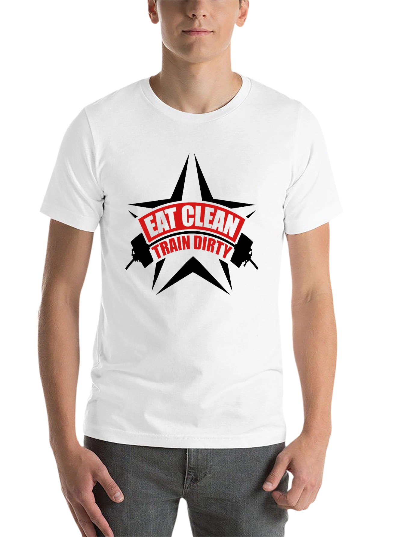 Eat Clean Train Dirty Black Graphic T-Shirt