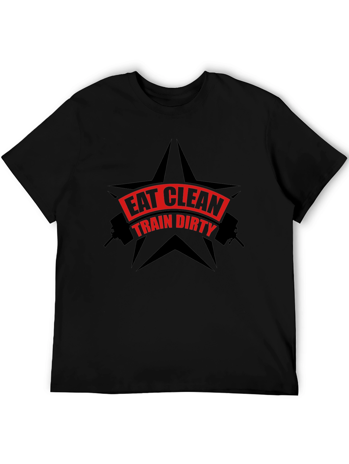 Eat Clean Train Dirty Black Graphic T-Shirt