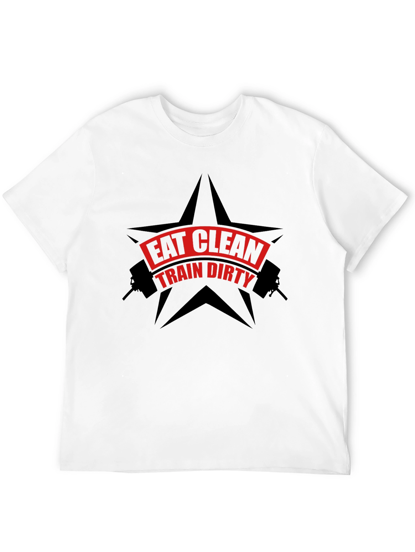 Eat Clean Train Dirty Black Graphic T-Shirt