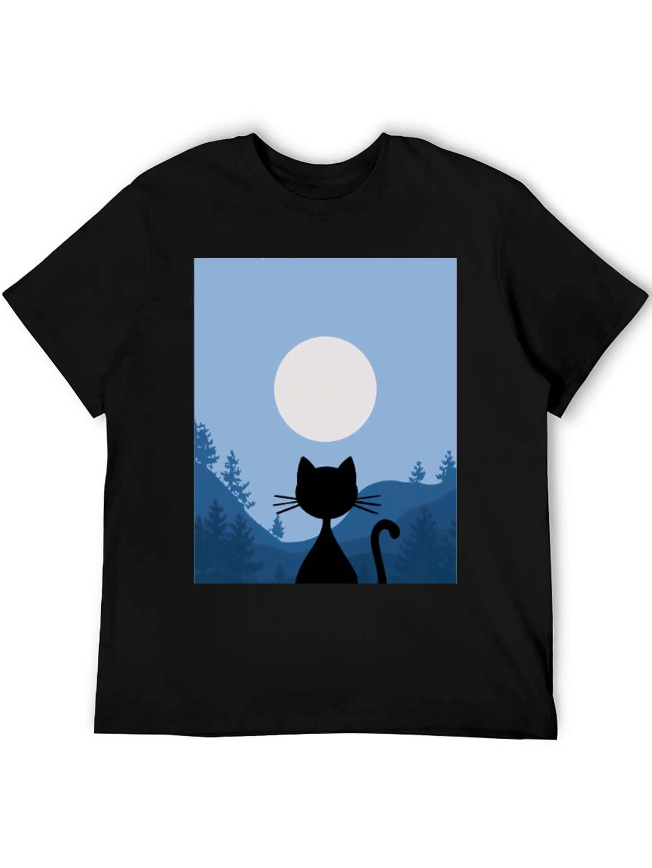 Black Cat Moon Silhouette T-Shirt