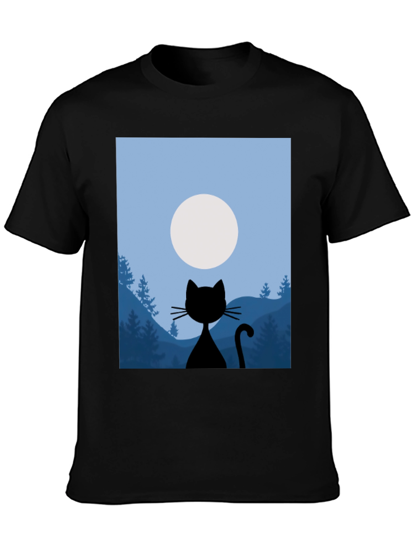 Black Cat Moon Silhouette T-Shirt