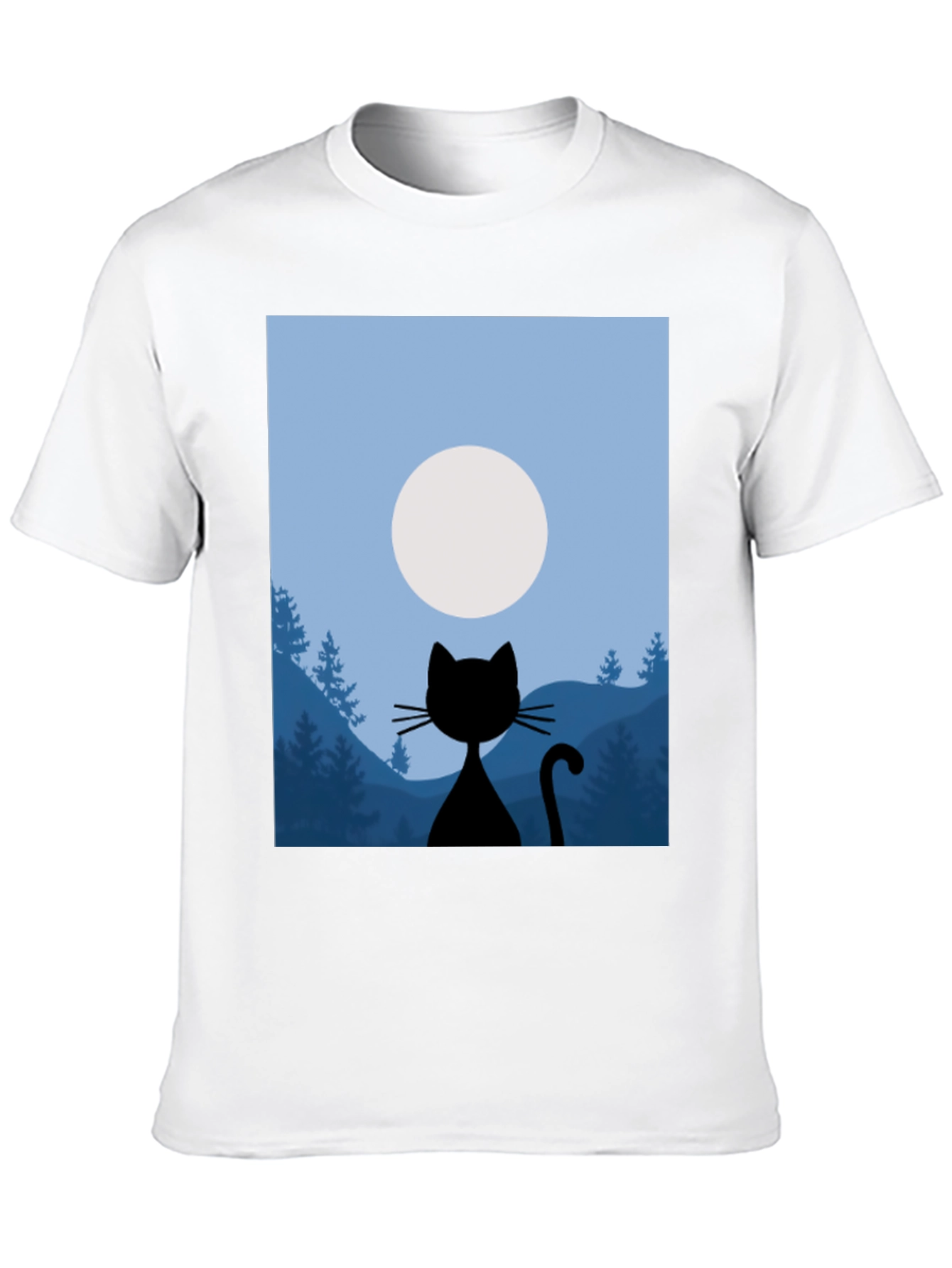 Black Cat Moon Silhouette T-Shirt