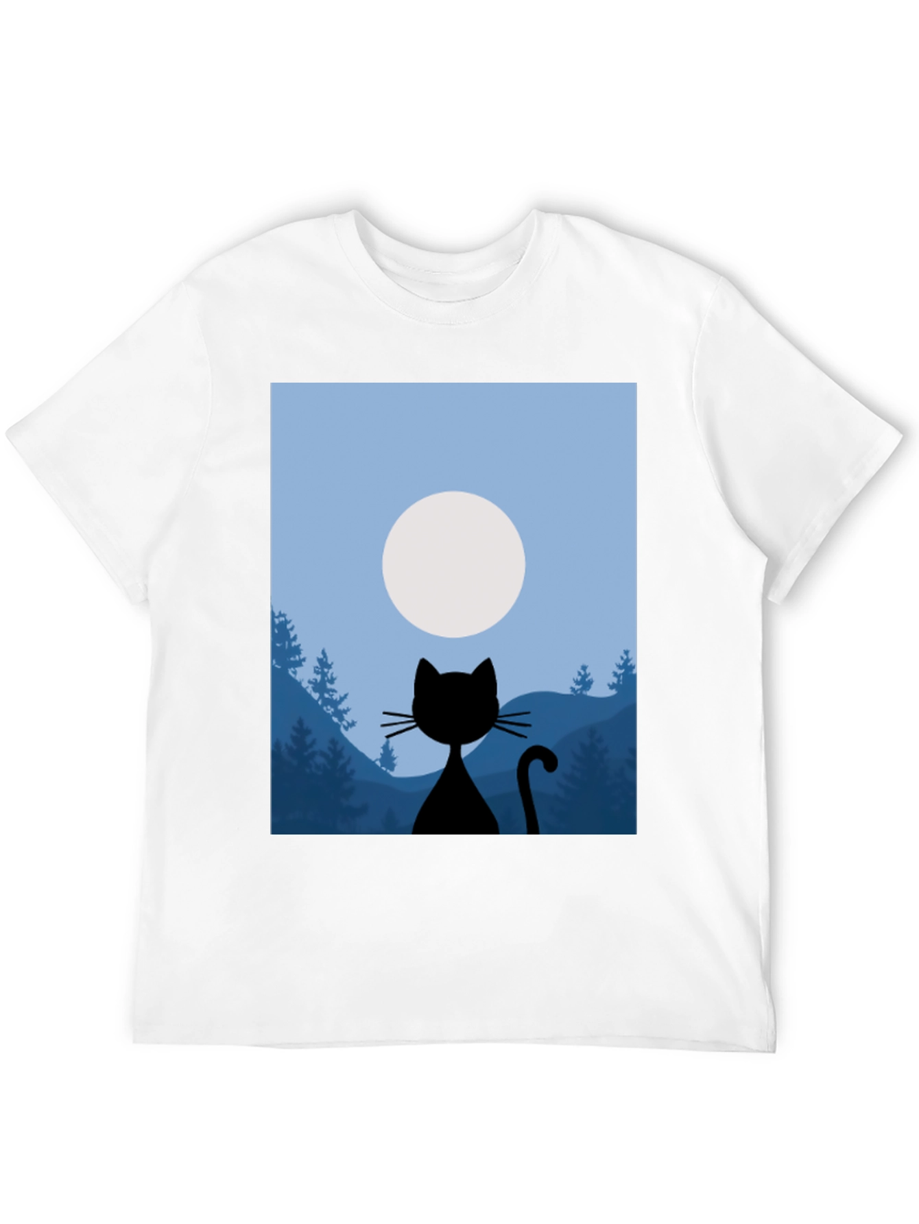 Black Cat Moon Silhouette T-Shirt
