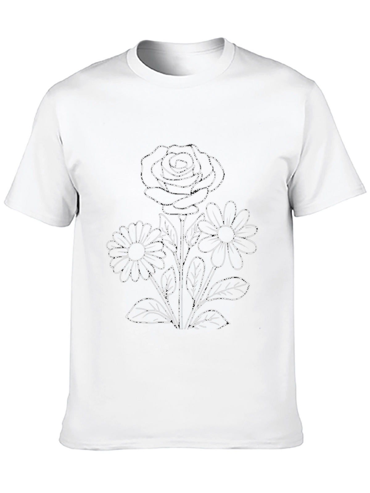 Floral Print Black T-Shirt
