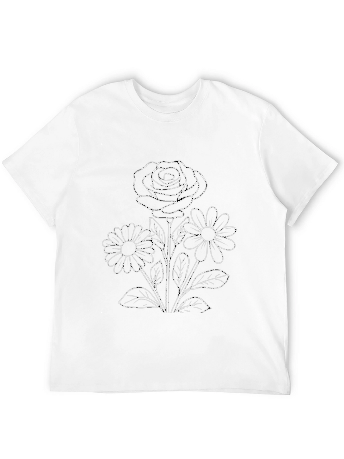 Floral Print Black T-Shirt