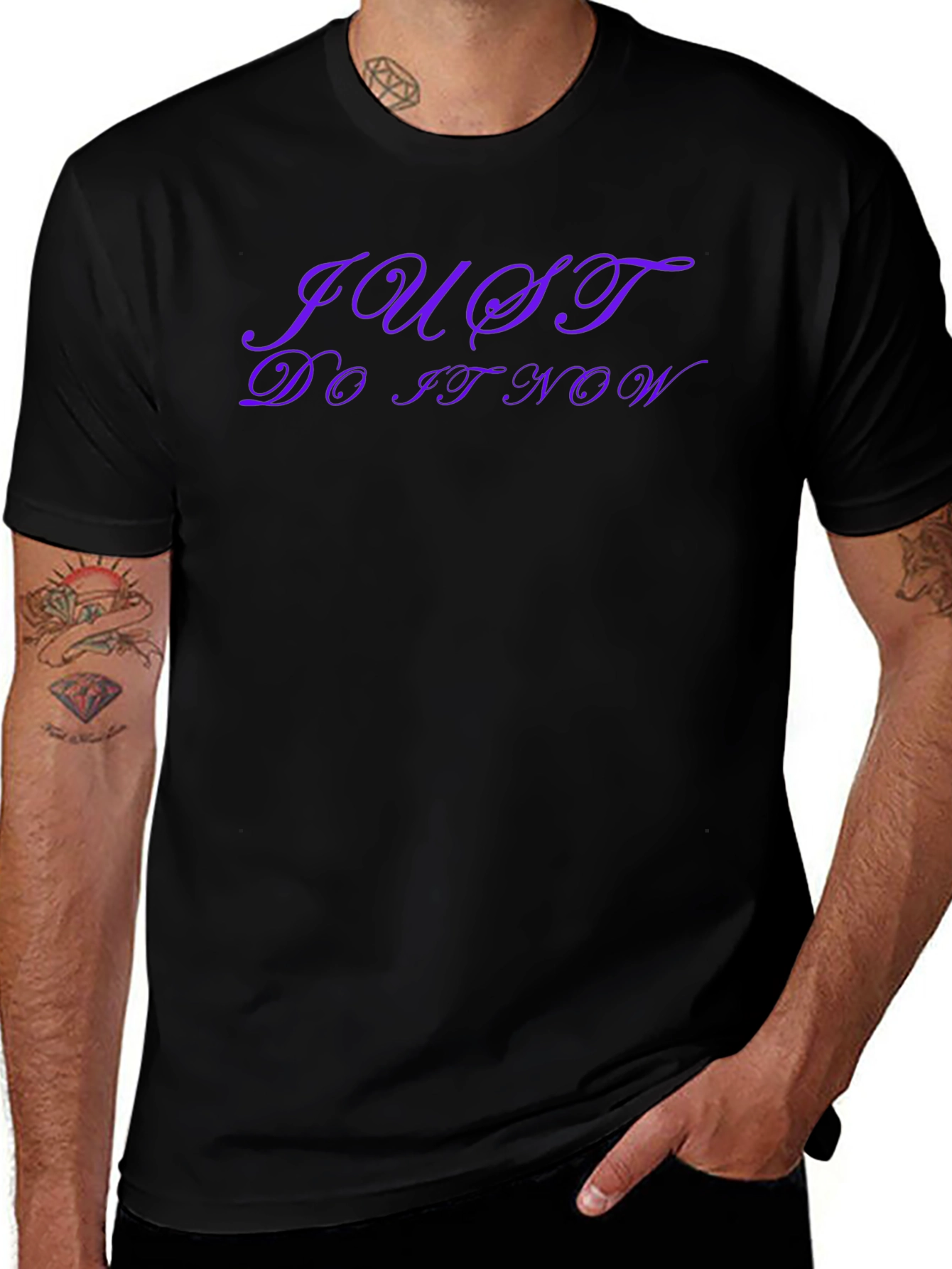 Just Do It Now Black T-Shirt - Motivation