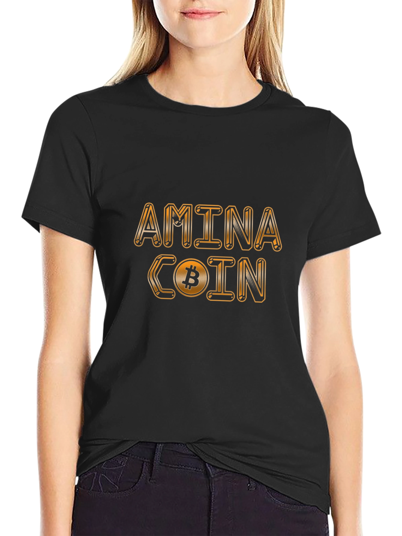 Amina Coin Bitcoin T-Shirt - Black
