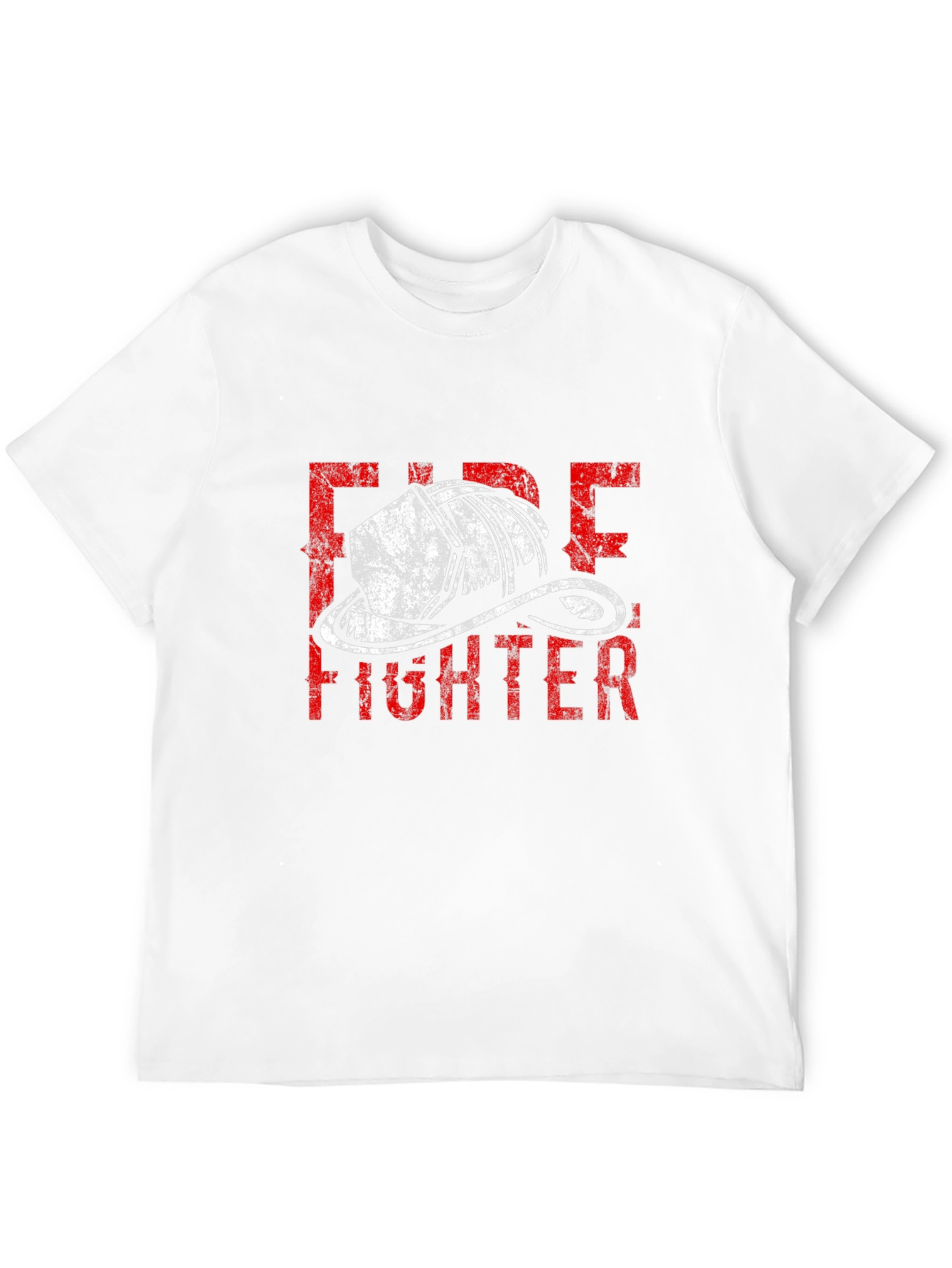 Firefighter Helmet Graphic Tee - Black Cotton