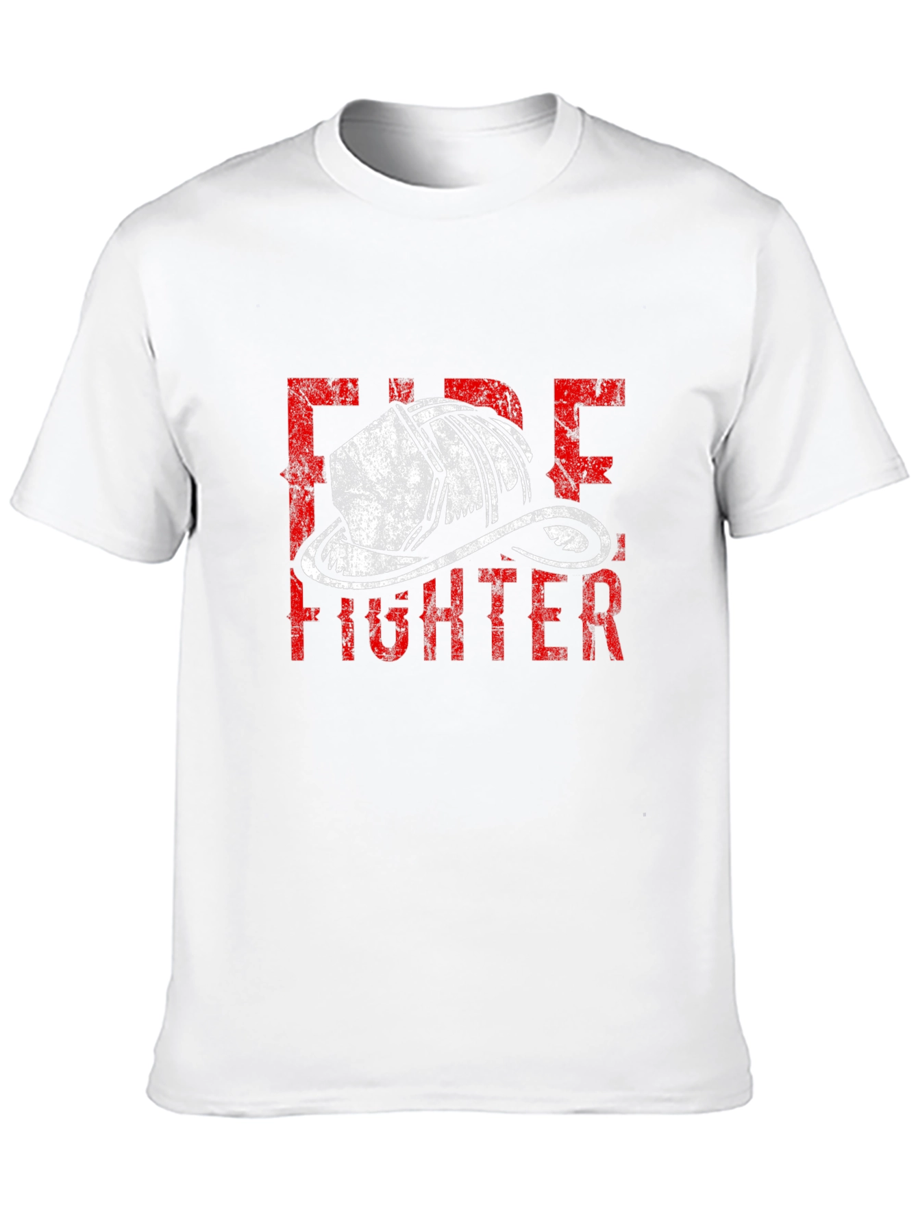 Firefighter Helmet Graphic Tee - Black Cotton