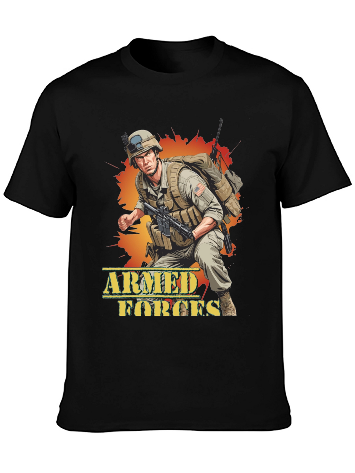Armed Forces Graphic Tee - Military Soldier Design
