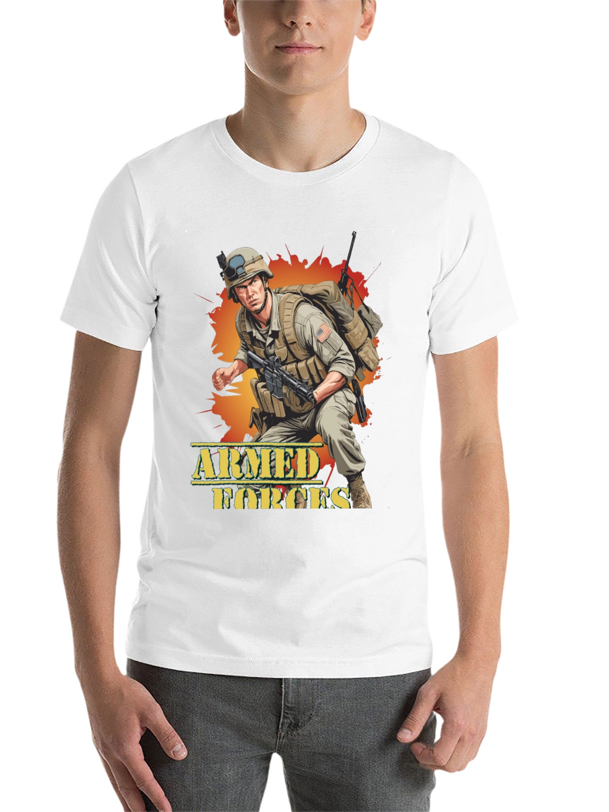 Armed Forces Graphic Tee - Military Soldier Design