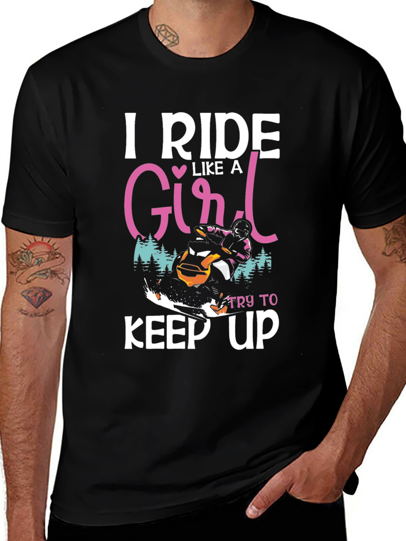 I Ride Like A Girl T-Shirt Snowmobile