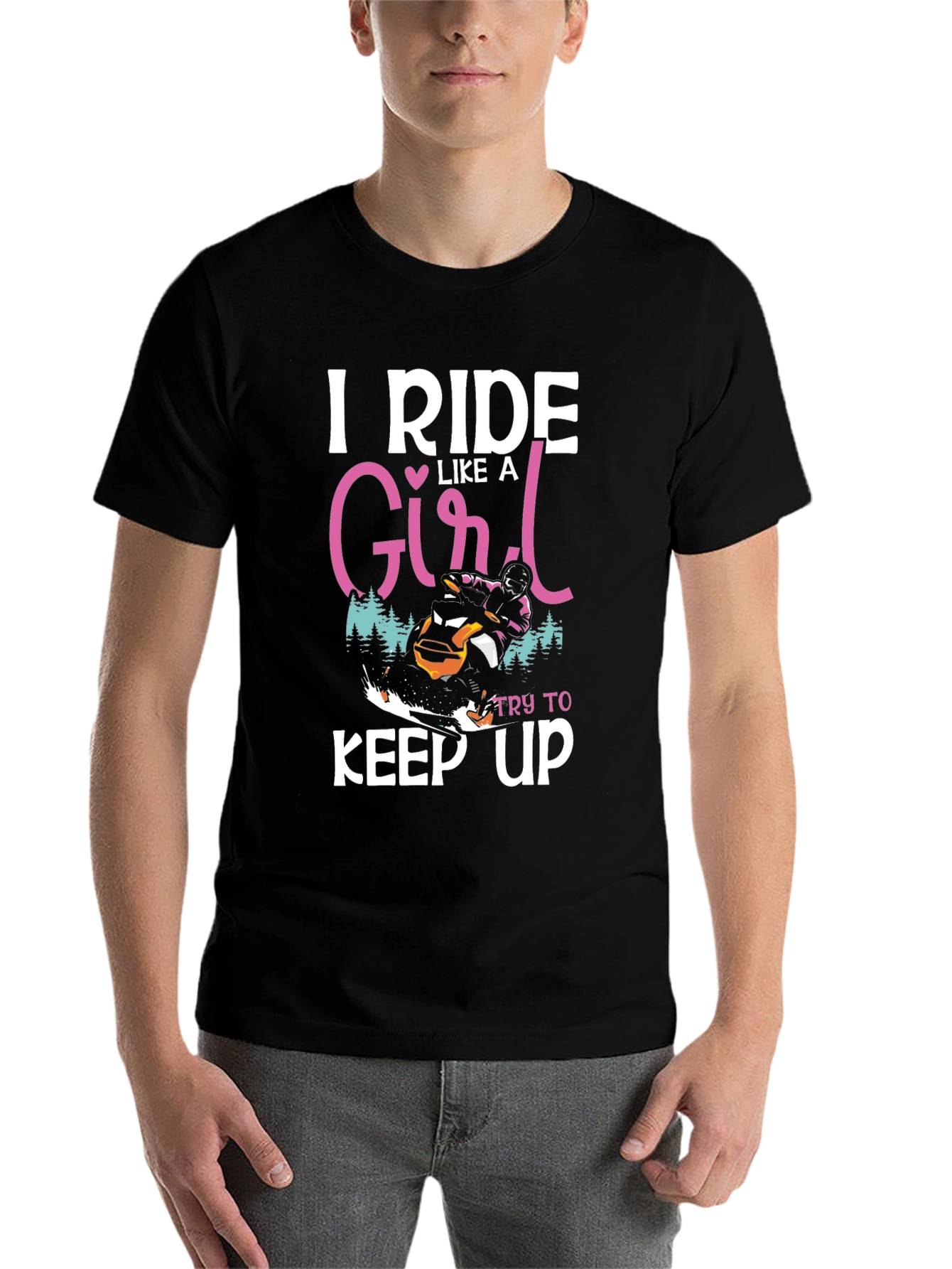 I Ride Like A Girl T-Shirt Snowmobile