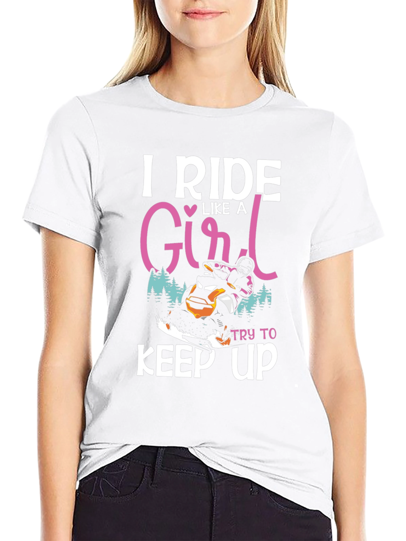 I Ride Like A Girl T-Shirt Snowmobile