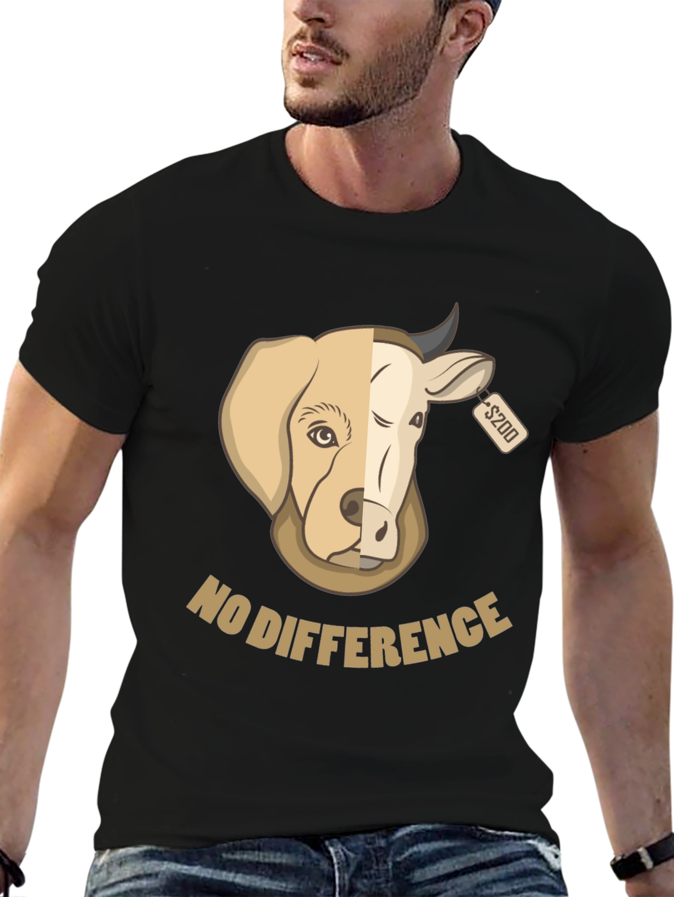 No Difference Tee: Dog Cow Graphic