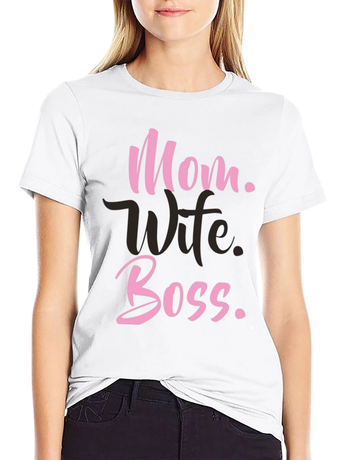 Mom Wife Boss T-Shirt - Black Graphic Tee