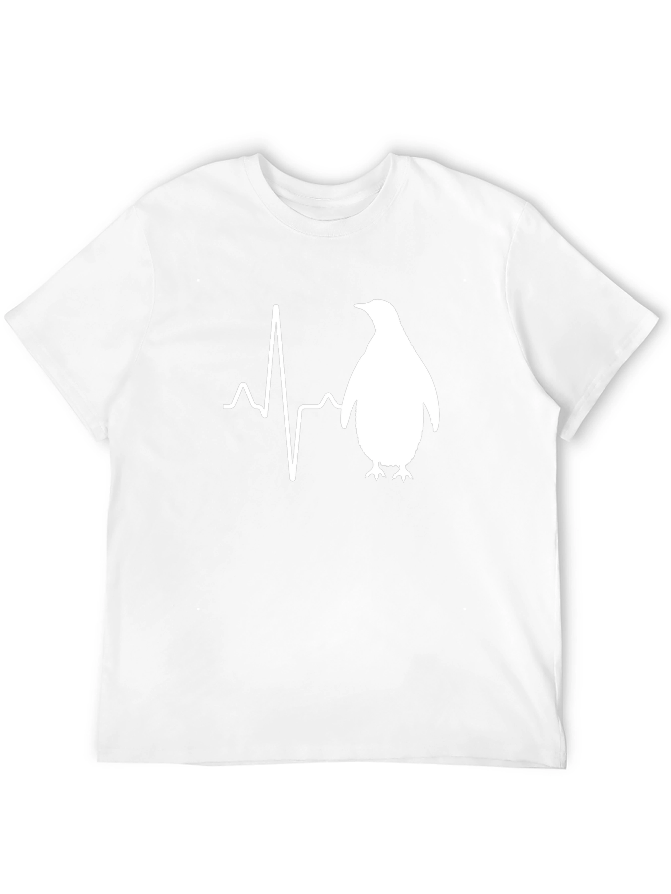 Penguin Heartbeat T-Shirt - Mens Black Graphic Tee