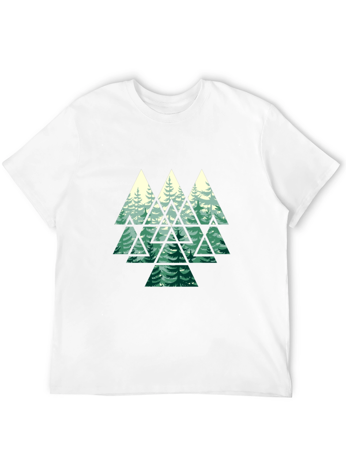 Geometric Forest Graphic Tee - Mens Black T-Shirt