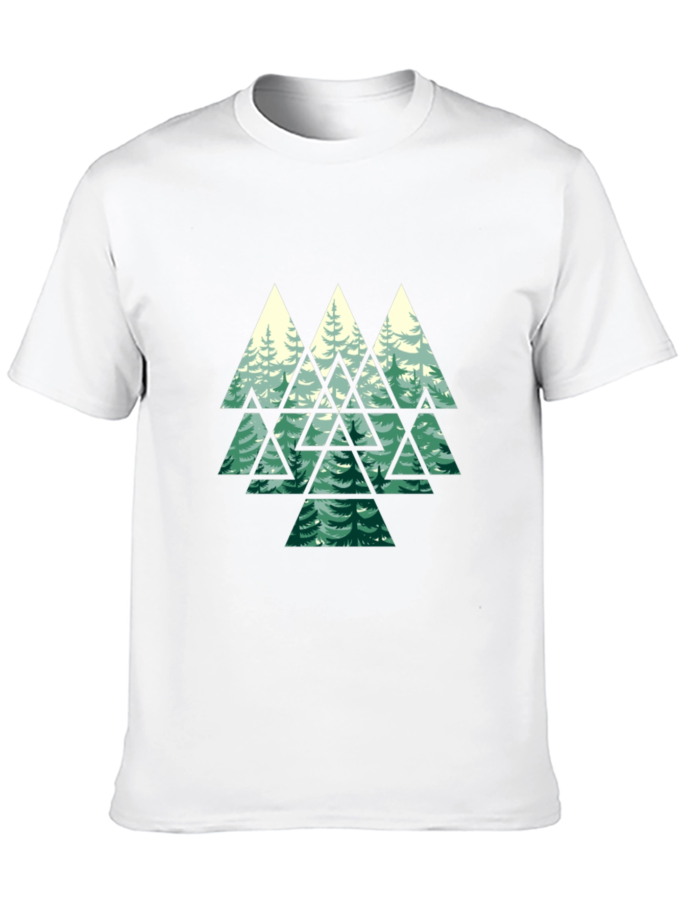 Geometric Forest Graphic Tee - Mens Black T-Shirt