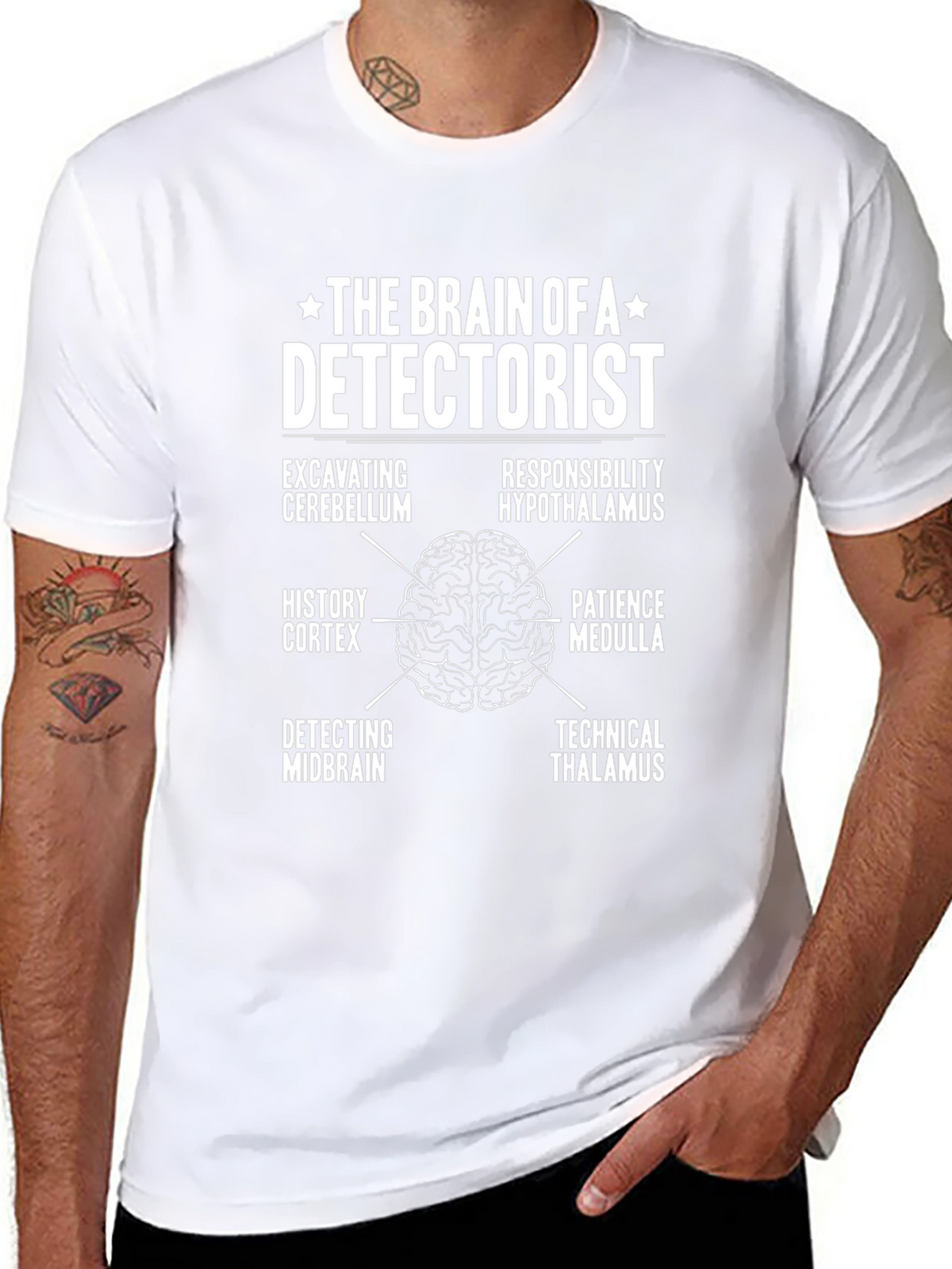 Detectorist Brain Anatomy Funny T-Shirt